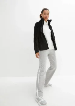bonprix Jacken & Mäntel|Sweat^Teddy-Fleece Jacke schwarz