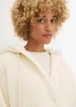 bonprix Bekleidung·Blusen & Tuniken|Bekleidung·Hosen^Teddy-Fleece Jacke naturbeige