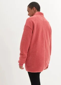 bonprix Jacken & Mäntel|Sweat^Teddy-Fleece Jacke rhabarber