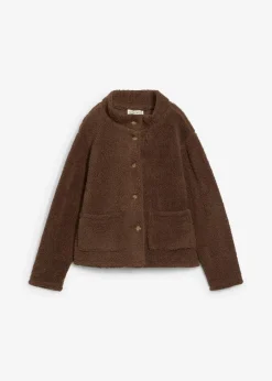 bonprix Jacken & Mäntel|Sweat^Teddy-Fleece Jacke lehmbraun