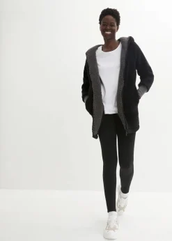bonprix Bekleidung·Blusen & Tuniken|Bekleidung·Hosen^Teddy-Fleece Jacke schwarz