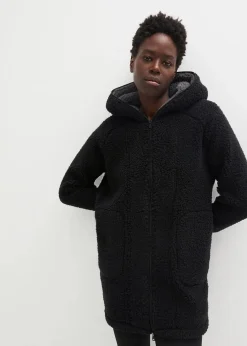 bonprix Bekleidung·Blusen & Tuniken|Bekleidung·Hosen^Teddy-Fleece Jacke schwarz