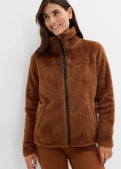 bonprix Jacken & Mäntel|Sweat^Teddy-Fleece Jacke ziegelbraun