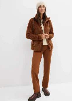 bonprix Jacken & Mäntel|Sweat^Teddy-Fleece Jacke ziegelbraun