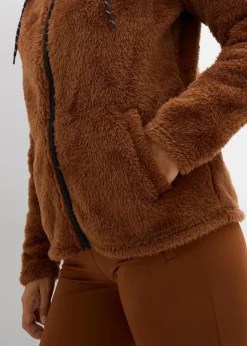 bonprix Jacken & Mäntel|Sweat^Teddy-Fleece Jacke ziegelbraun