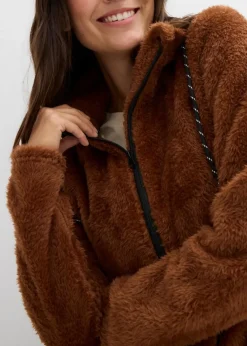 bonprix Jacken & Mäntel|Sweat^Teddy-Fleece Jacke ziegelbraun