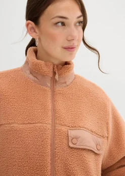 bonprix Nachhaltigere Materialien|Sweat^Teddy-Fleece Jacke braun