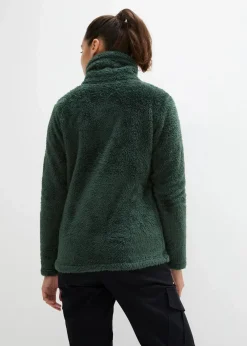 bonprix Bekleidung·Blusen & Tuniken|Bekleidung·Hosen^Teddy-Fleece Jacke schattengrün