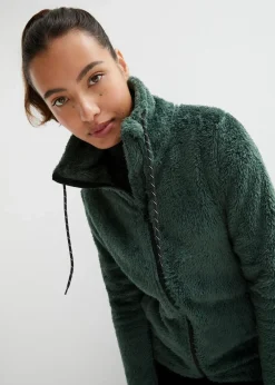 bonprix Bekleidung·Blusen & Tuniken|Bekleidung·Hosen^Teddy-Fleece Jacke schattengrün