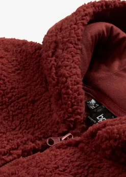 bonprix Bekleidung·Blusen & Tuniken|Bekleidung·Hosen^Teddy-Fleece Jacke in A-Linie mit Seitenschlitzen mandelbraun