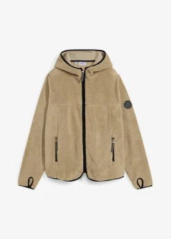 bonprix Jacken & Mäntel|Sweat^Teddy-Fleece Jacke mit Kapuze new khaki