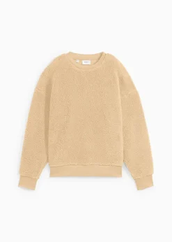 bonprix Bekleidung·Blusen & Tuniken|Nachhaltigere Materialien^Teddy-Fleecepullover hellsand