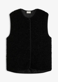 bonprix Bekleidung·Blusen & Tuniken|Bekleidung·Hosen^Teddy-Weste schwarz