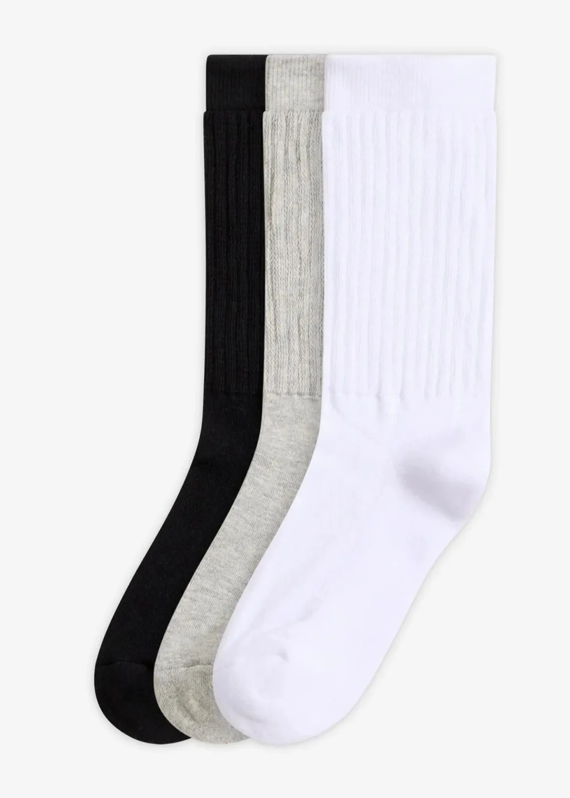 bonprix Socken & Strumpfhosen|Nachhaltigere Materialien^Tennissocken mit Bio-Baumwolle (3er Pack) schwarz + weiß + hellgrau meliert
