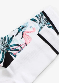 bonprix Socken|Socken^Tennissocken mit Bio-Baumwolle und Frottee in der Sohle (2er Pack) weiß/schwarz + bunt