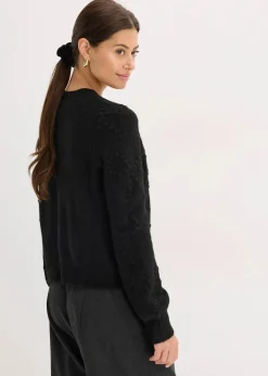 bonprix Bekleidung·Umstandsmode|Pullover & Strickjacken^Texturierte Strickjacke schwarz