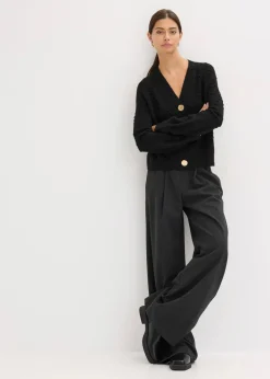 bonprix Bekleidung·Umstandsmode|Pullover & Strickjacken^Texturierte Strickjacke schwarz