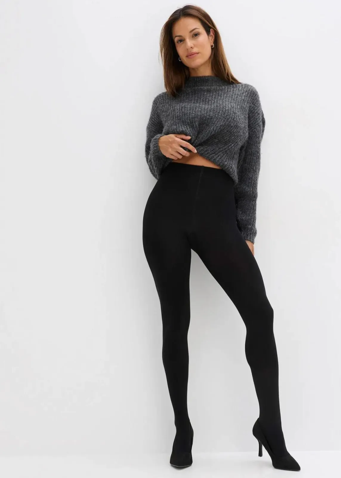 bonprix Wäsche·Socken & Strumpfhosen|Thermounterwäsche^Thermo Fleece Strumpfhose 140den (2er Pack) schwarz/schwarz