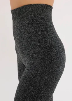 bonprix Wäsche·Socken & Strumpfhosen|Thermounterwäsche^Thermo Fleece Strumpfhose aus Glitzergarn schwarz/silber