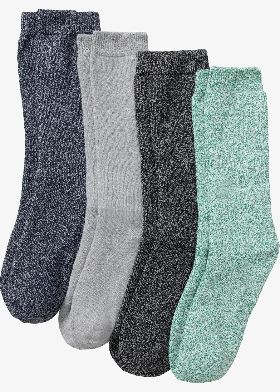 bonprix Socken|Socken^Thermo Frottee Socken mit Bio-Baumwolle (4er Pack) schwarz/dunkelblau/grau meliert