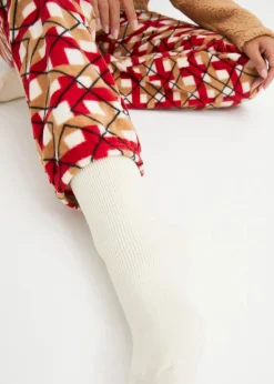 bonprix Nachhaltigere Materialien|Socken & Strumpfhosen^Thermo Frottee Socken mit Bio-Baumwolle (4er Pack) cremeweiß meliert +cappuccino meliert + rot meliert+dunkelbeere meliert