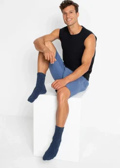 bonprix Nachhaltigere Materialien|Socken & Strumpfhosen^Thermo Frottee Socken mit Bio-Baumwolle (5er Pack) blau/grau/rosa meliert