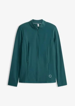 bonprix Jacken & Mäntel|Sportbekleidung^Thermo Funktionsjacke mit halben Reißverschluss, schnelltrocknend petrolgrün