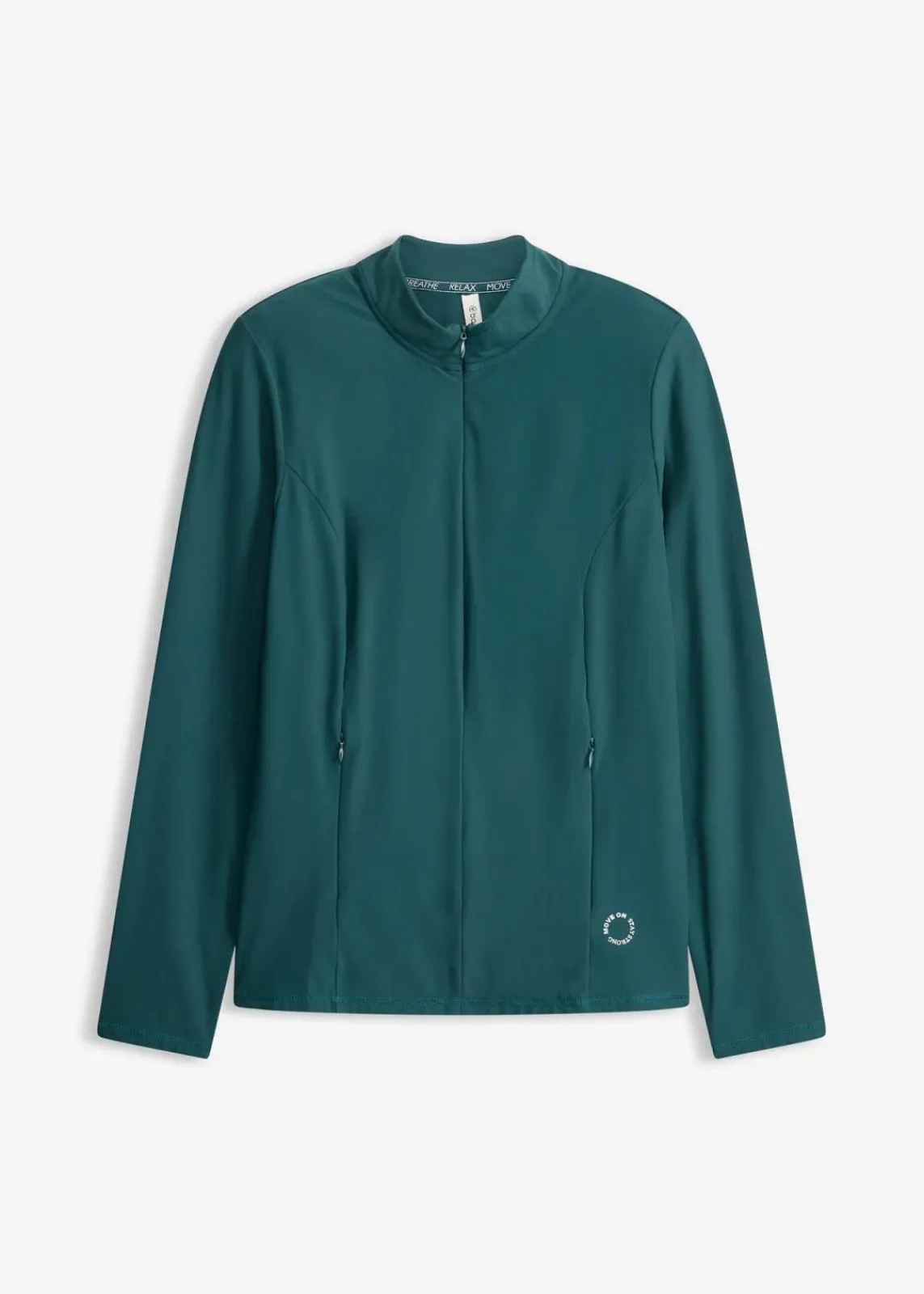 bonprix Jacken & Mäntel|Sportbekleidung^Thermo Funktionsjacke mit halben Reißverschluss, schnelltrocknend petrolgrün