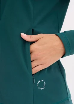 bonprix Jacken & Mäntel|Sportbekleidung^Thermo Funktionsjacke mit halben Reißverschluss, schnelltrocknend petrolgrün