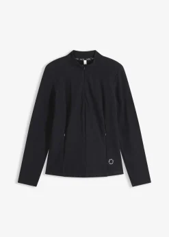 bonprix Bekleidung·Sweat|Nachhaltigere Materialien^Thermo Funktionsjacke mit halben Reißverschluss, schnelltrocknend schwarz