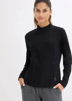 bonprix Bekleidung·Sweat|Nachhaltigere Materialien^Thermo Funktionsjacke mit halben Reißverschluss, schnelltrocknend schwarz