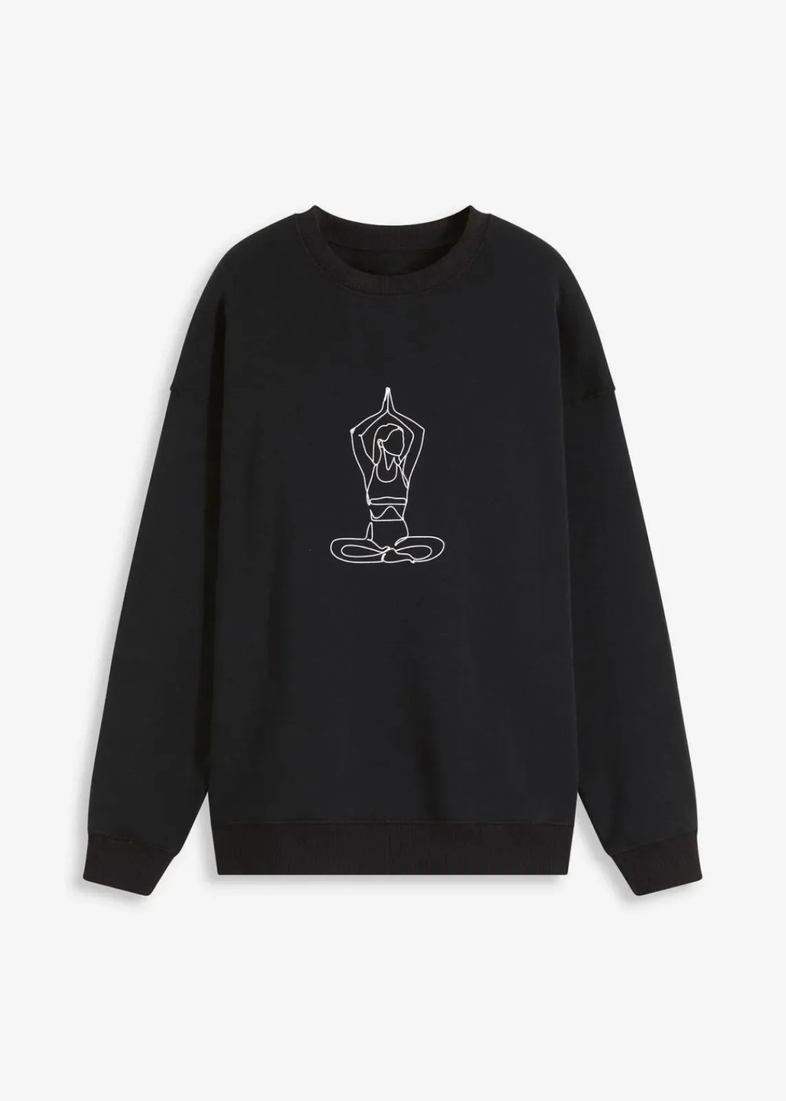 bonprix Bekleidung·Sweat|Bekleidung·Blusen & Tuniken^Thermo Oversized Funktions-Sweatshirt, schnelltrocknend schwarz bedruckt