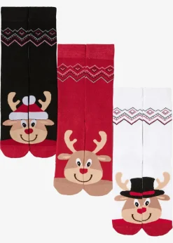 bonprix Mehrfachpacks|Jungen·Strümpfe^Thermo Socken (3er Pack) wollweiß/rot/schwarz