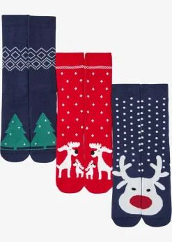 bonprix Mehrfachpacks|Jungen·Strümpfe^Thermo Socken mit weichem Innenfrottee (3er Pack) dunkelblau gemustert