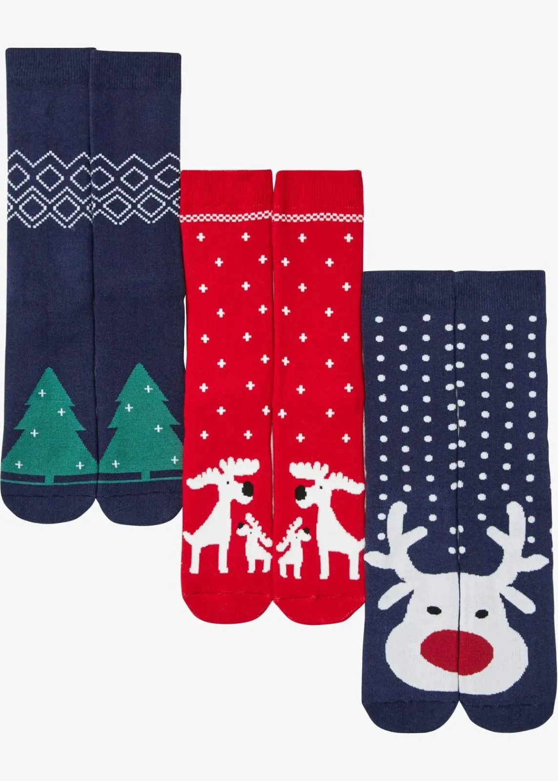 bonprix Mehrfachpacks|Jungen·Strümpfe^Thermo Socken mit weichem Innenfrottee (3er Pack) dunkelblau gemustert