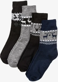 bonprix Socken & Strumpfhosen|Thermounterwäsche^Thermo Socken unisex (4er Pack) schwarz/ blau/ grau meliert
