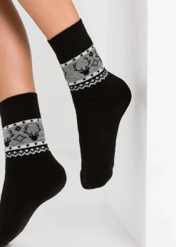 bonprix Socken & Strumpfhosen|Thermounterwäsche^Thermo Socken unisex (4er Pack) schwarz/ blau/ grau meliert