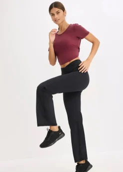 bonprix Hosen|Sportbekleidung^Thermo Sport-Hose aus weichem Material, gerades Bein schwarz