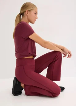 bonprix Bekleidung·Sweat|Bekleidung·Kleider^Thermo Sport-Hose aus weichem Material, gerades Bein burgunderrot