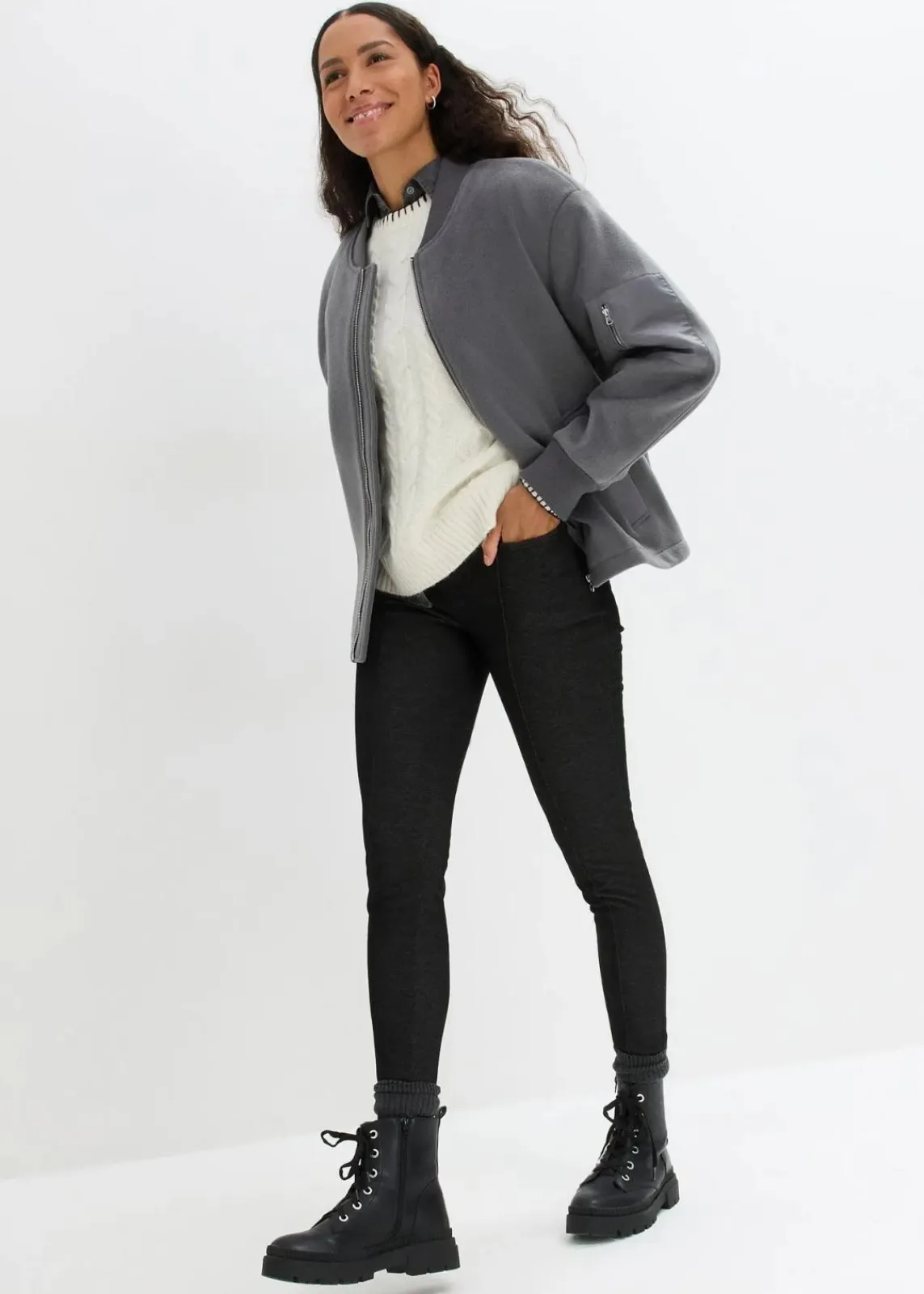 bonprix Thermobekleidung|Hosen^Thermo-Leggings in Jeansoptik schwarz used