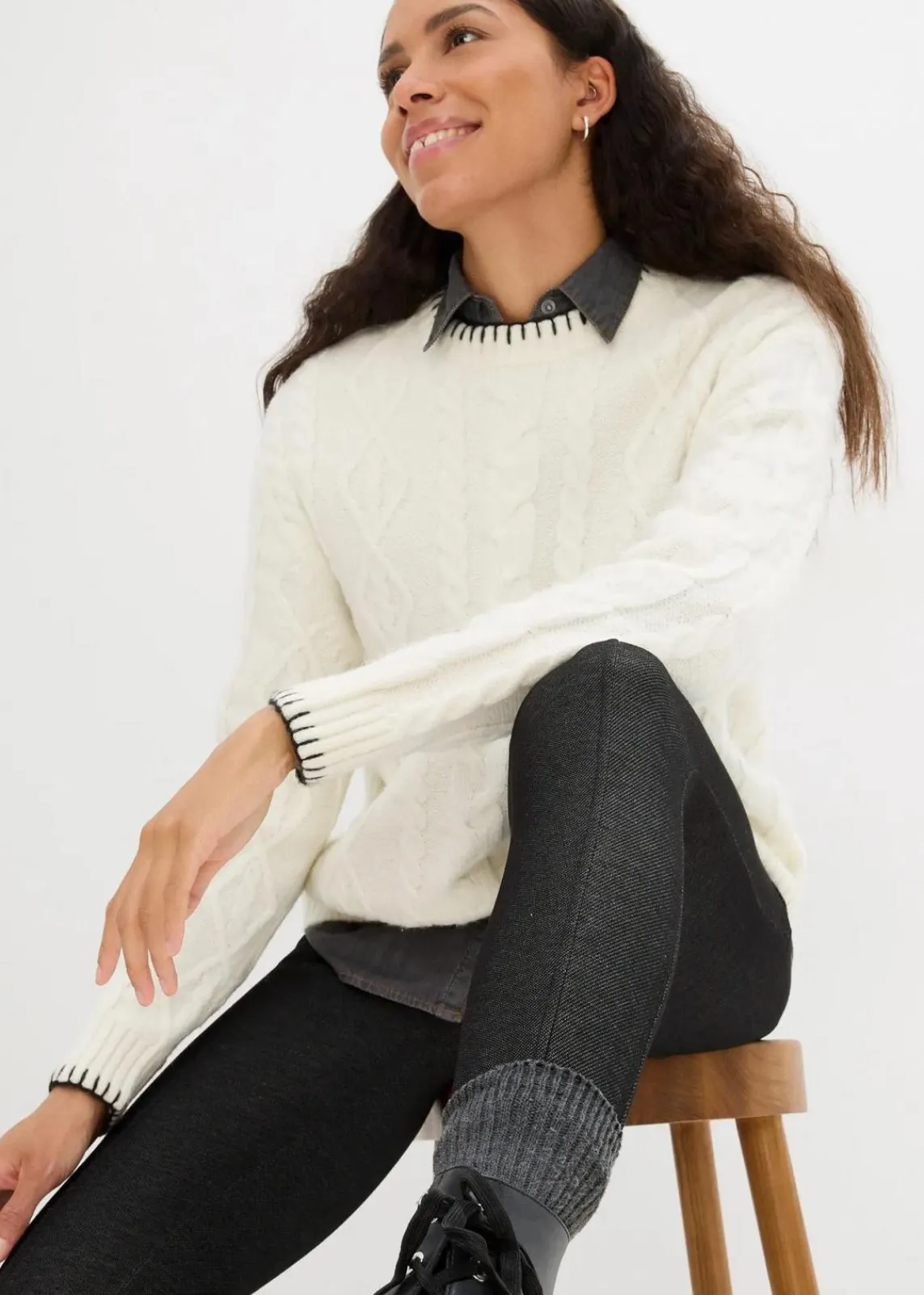 bonprix Thermobekleidung|Hosen^Thermo-Leggings in Jeansoptik schwarz used