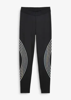 bonprix Bekleidung·Sweat|Bekleidung·Kleider^Thermo-Leggings mit reflektierenden Details, knöchelfrei schwarz