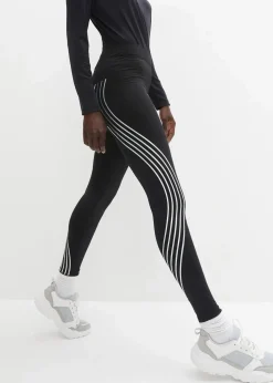 bonprix Bekleidung·Sweat|Bekleidung·Kleider^Thermo-Leggings mit reflektierenden Details, knöchelfrei schwarz