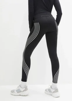 bonprix Bekleidung·Sweat|Bekleidung·Kleider^Thermo-Leggings mit reflektierenden Details, knöchelfrei schwarz