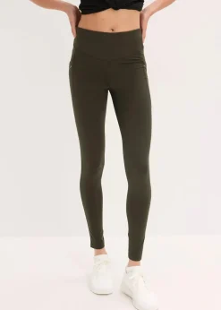 bonprix Bekleidung·Sweat|Bekleidung·Kleider^Thermo-Leggings mit reflektierenden Details und Handytasche nachtoliv