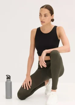 bonprix Bekleidung·Sweat|Bekleidung·Kleider^Thermo-Leggings mit reflektierenden Details und Handytasche nachtoliv