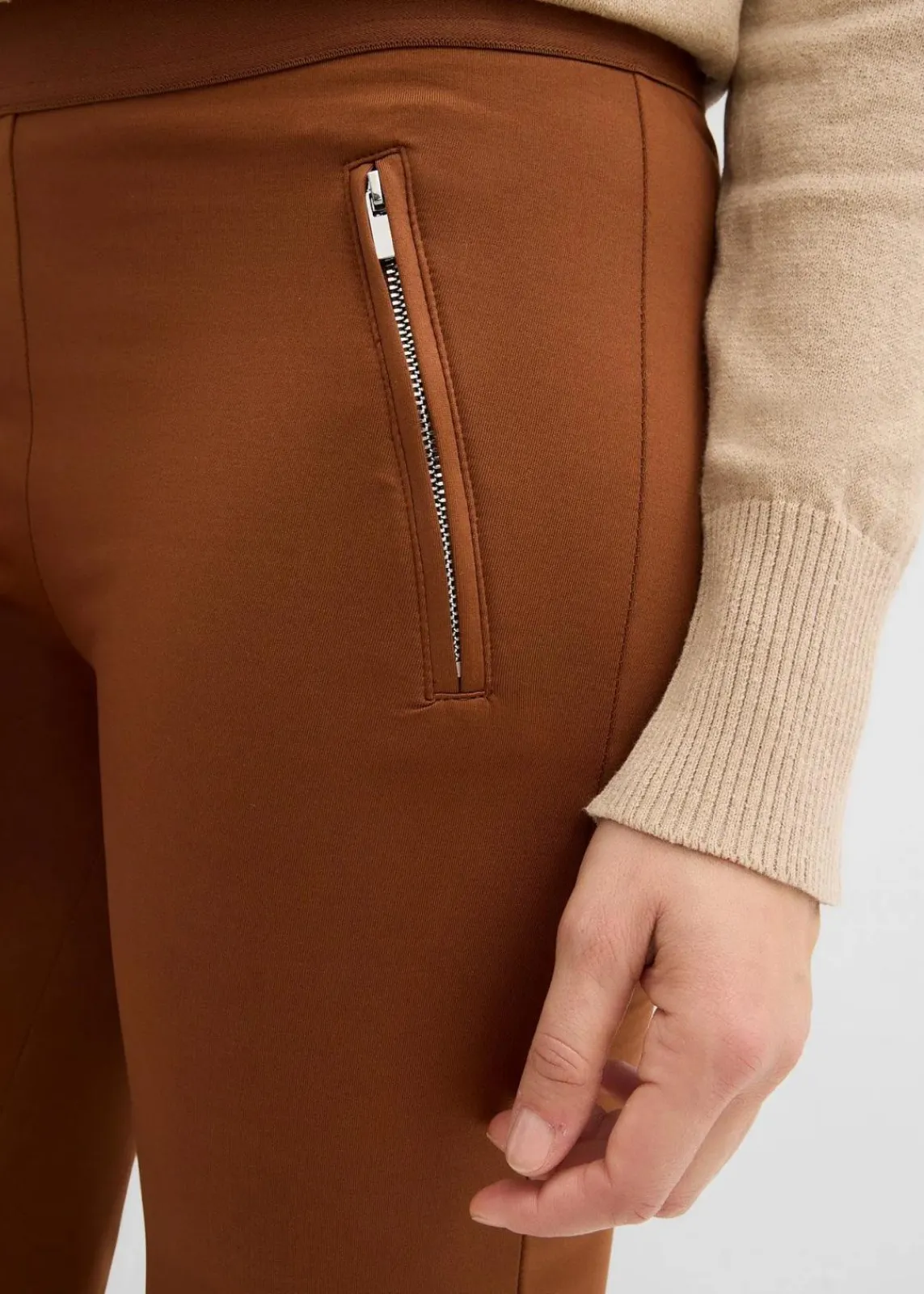 bonprix Hosen|Bekleidung·Kleider^Thermo-Leggings mit Reißverschlusstaschen ziegelbraun