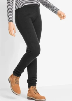 bonprix Bekleidung·Kleider|Thermobekleidung^Thermo-Leggings mit Rippbund schwarz