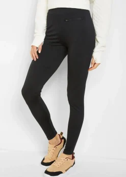 bonprix Bekleidung·Sweat|Bekleidung·Kleider^Thermo-Leggings mit Tasche, knöchelfrei schwarz