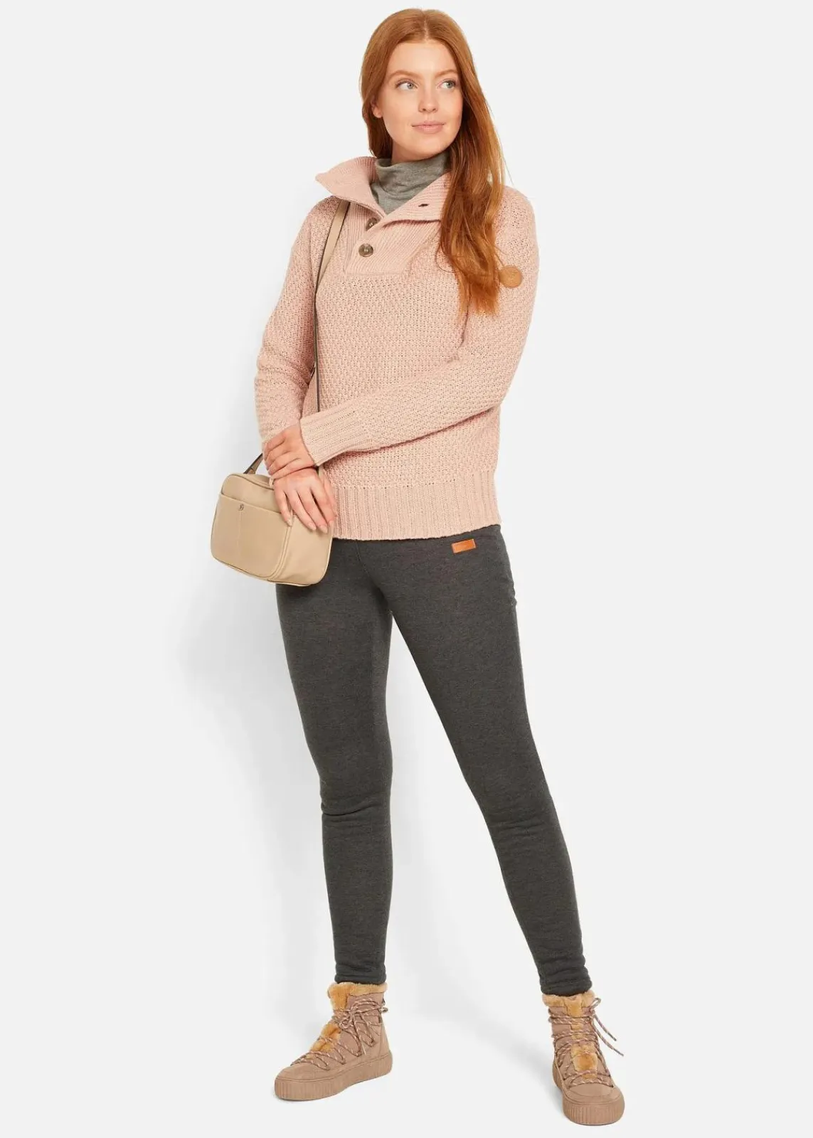 bonprix Hosen|Bekleidung·Kleider^Thermo-Leggings mit Teddyfutter anthrazit meliert